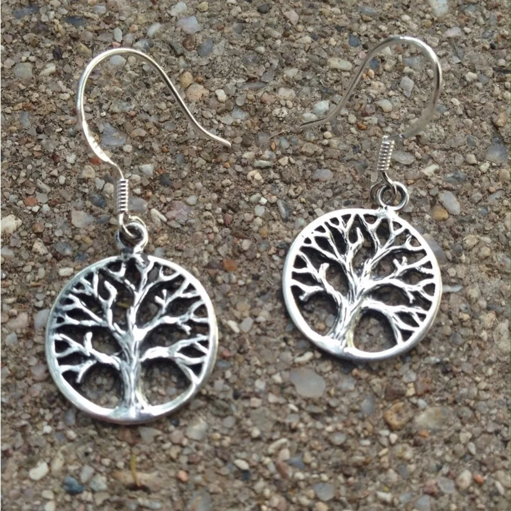 New Woman’s 925 Sterling Silver Tree Of Life Boho Handmade Drop Dangle Earrings - Picture 16 of 16